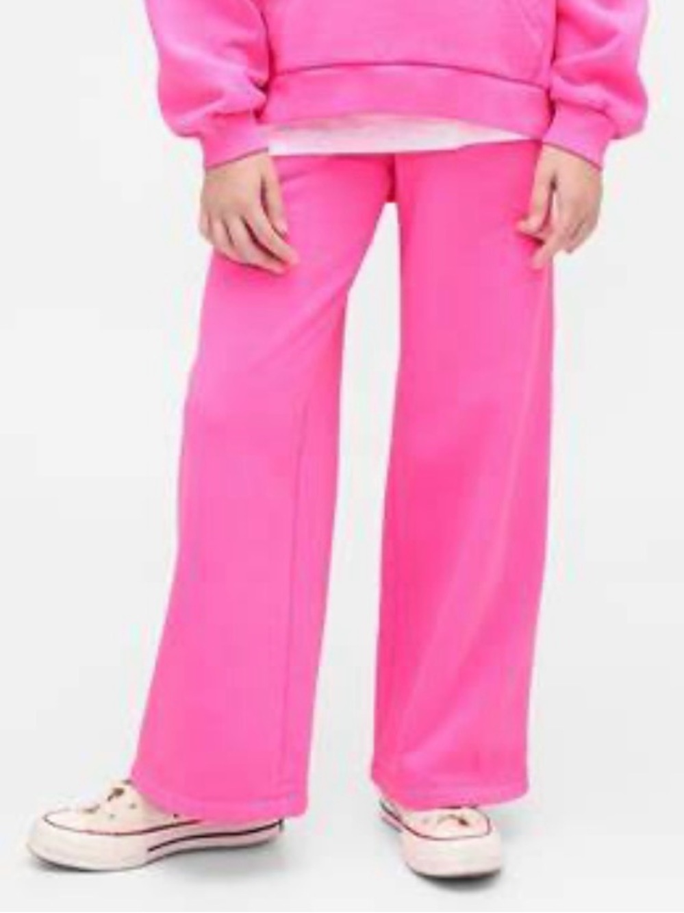 💗 NWT! Gap Kids Bright Pink Wide-Leg Baggy Sweatpants Pants